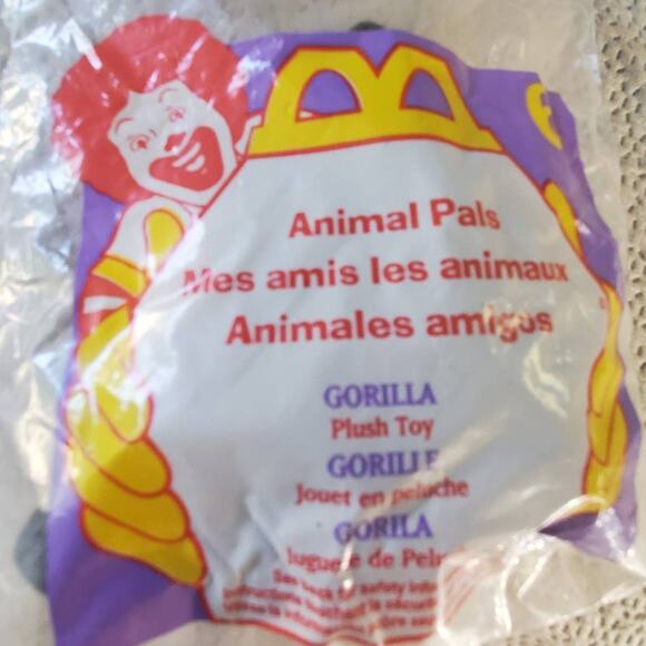 1997 Animal Pals McDonalds Happy Meal Toy Plush Gorilla 6 New in Package - Picture 1 of 2